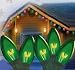 Set of 25 Transparent Green C7 Christmas Lights - Green Wire