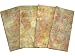 ArtisanStreet's Gold & Teal Blue Design Two-Ply Batik Napkins Set of 4. Reversible Construction with Topstitching. Machine Washable, No Iron. Hand Crafted, Limited Edition.