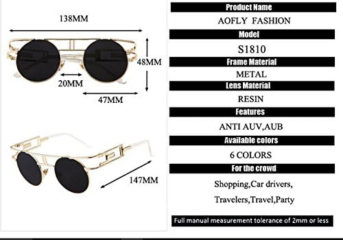 AOFLY Fashion Metal Frame Steampunk Sunglasses Women Brand Designer Unique Men Gothic Sun glasses Vintage Oculos De Sol Feminino