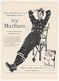 1960 Marlboro Cigarette Lumberjack Man Photo Print Ad