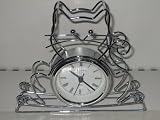 Silver Cat Clock
