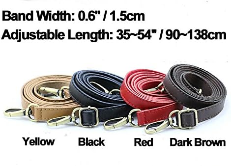 1pcs 0.6'' Wide 54 Inch Length Pu Leather Adjustable Bag Strap,leather Shoulder Handles,shoulder Bag Cross Body Replacement Strap Kz0017 (Red)