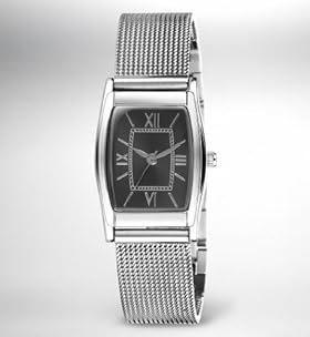 Square Face Tonneau Mesh Strap Watch