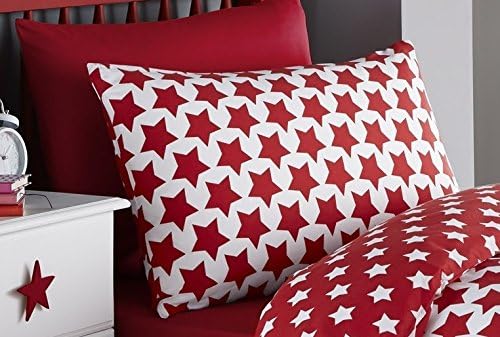 ETOILE STARS KIDS BOYS REVERSIBLE SINGLE BED DUVET QUILT COVER BEDDING SET RED