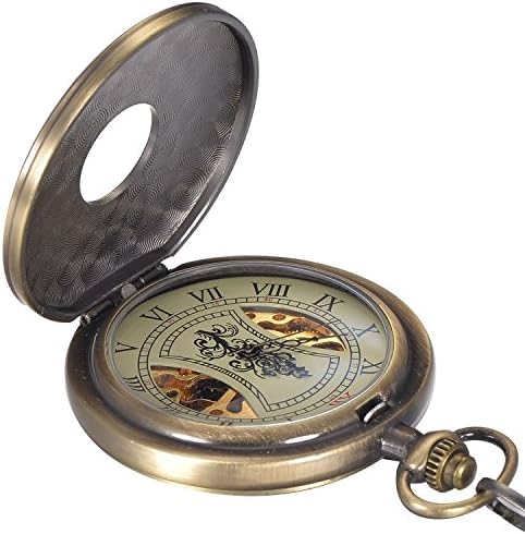 Wooden Style Hand Wind Mechanical Pendant Pocket Watch With 12 Constellation Pattern