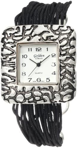 Golden Classic Women's 9109_S_BLK Dessert Mirage Thick Metal Bezel Watch