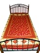 Indian Bedding Red Floral Print Cotton Bedspreads Twin Sofa Throws Bedlinen
