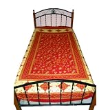 Indian Bedding Red Floral Print Cotton Bedspreads Twin Sofa Throws Bedlinen