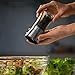 Salt and Pepper Grinder Set - Freshly Grinds Whole Peppercorns or Coarse Sea Salts, 2 Piece Stainless Steel and Glass Combo, Tabletop Stand Included with Mills - 100% Satisfaction Guaranteed