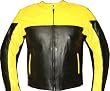 MOTORCYCLE CE ARMOR LEATHER JACKET SPORT BIKE Yellow