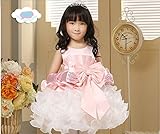 6月新プリンセスドレス、  子供のプリンセスドレス、糸子供服、ベビードレス、女の子の衣装のイブニングドレス、チュチュ,スカート (10#135cm, ピンクと白)