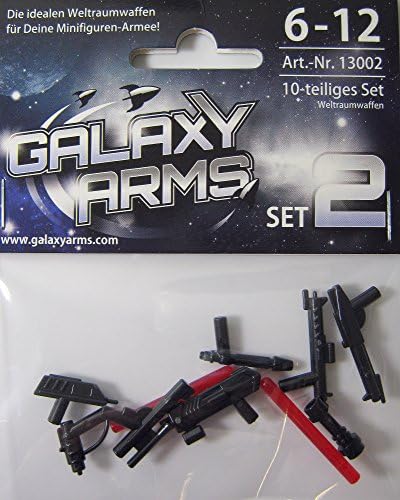 GALAXYARMS 10-piece Weapon Set: Set of 2 blasters and swords for LEGO Minifigures