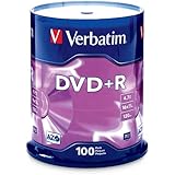 Verbatim 4.7 GB up to 16x Branded Recordable Disc DVD+R 100-Disc Spindle FFP 97459