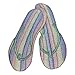 ID 1815 Beach Flip Flops Patch Striped Sandal Shoe Embroidered Iron On Applique