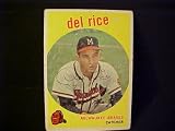 Del Rice Milwaukee Braves #104 1959 Topps Signed Autographed Baseball Card