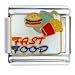 Fast Food Burgers Fries Hand Painted Collection Italian Charm Bracelet