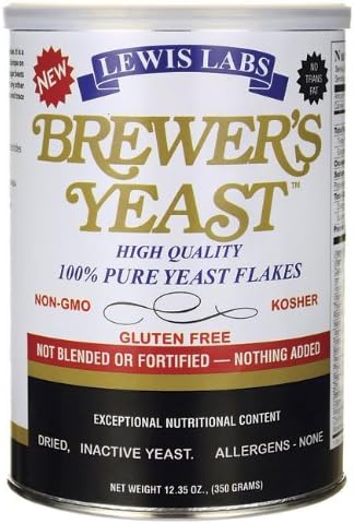 NEW - BREWER'S YEAST FLAKES - High Quality 100% Pure Yeast Flakes 12.35oz (2 Cans)