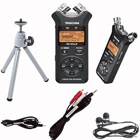 Tascam DR07 mkii DR-07mkii Hand Held Digital Field Recorder w Earbuds Cables
