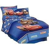 Disney Pixar Cars Full Size Sheet Set Lightning McQueen & Mater blue