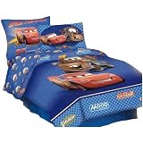 Disney Pixar Cars FUll Comforter Lightning McQueen & Mater blue