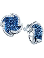 2.00CTW BLUE DIAMOND LADIES FASHION EARRING