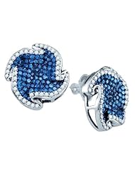 Real Diamond Earrings 2.00CTW DIAMOND LADIES FASHION EARRING White-gold 10K