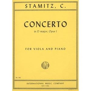 Stamitz - Concerto In D Major Op. 1. For Viola and Piano. Edited by Meyer. by International