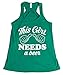 This Girl Needs a Beer | Ladies' Silky Racerback Bar Crawl Party Tank Top