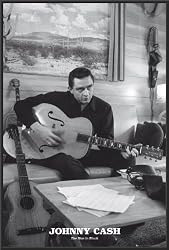 Johnny Cash Man in Black Poster Dry Mounted Wood Framed, 24x36.