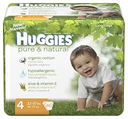 Huggies Pure & Natural Diapers, Size 4, 46-Count (Pack of 2)