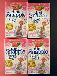 Diet Snapple Singles to Go Raspberry (6 Sticks in each box) 4 BOXES