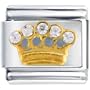 Golden Italian Charm Studded Plated Crown