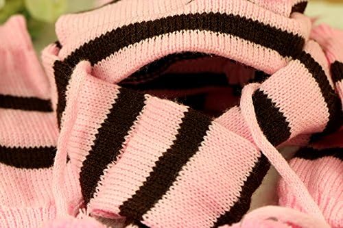 dog cats scarf hat leg warmer 3pcs set pets warm clothes XXS-L 3colors (pink, XS)