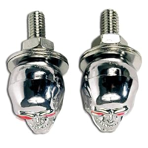 Custom Accessories Skull License Plate Fastners Pair price