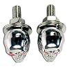 Custom Accessories Skull License Plate Fastners Pair