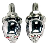 Custom Accessories 16226 License Plate Fasteners Chrome Skull Style