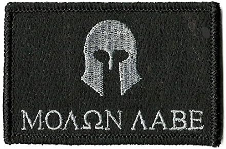 Tactical Molon labe Military Velcro Patch Black & White for Condor Cap, Rapdom Tactical Operator Cap, Rotho Special Forces Cap, Under Armour Tactical Cap and Other Special Forces Tactical Cap
