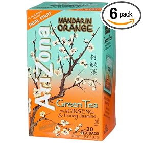 AriZona Mandarin Orange Green Tea with Ginseng & Honey Jasmine, 20 Count Tea Bags,... by AriZona