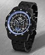 Vostok-Europe - N-1 Rocket Chronograph - Black IP Case and Bracelet w/ Blue Dial