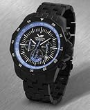 Vostok-Europe - N-1 Rocket Chronograph - Black IP Case and Bracelet w/ Blue Dial