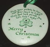 Irish Blessing 2012 Christmas Ornament with Rhinestone Crystal Accent
