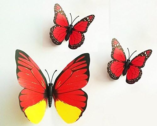 Durang 3D Butterfly 12PCS for £¨Blue,Red, Green, Yellow, Rose Red£©Stickers Making Stickers Wall Stickers Crafts Butterflies