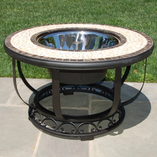 Alfresco Home 21-0910-C6 Umbria BevFire Pit Chat Table Outdoor
