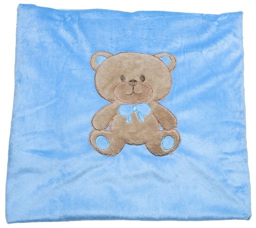 Big Oshi Teddy Super Soft Plush Baby Swaddling Blanket - Blue picture