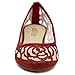 Ollio Women's Shoe Mesh Floral Glitter Ballet Flat