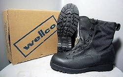 Mens Size 12.5 Regular Gore-tex Wellco Black Combat Boots Jungle Boots Army Tactical Hiking Hot Weather Cordura Waterproof liner Speedlace Police SWAT