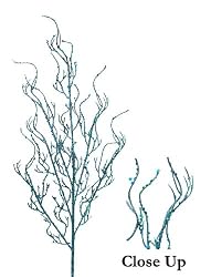 26" Regal Peacock Iridescent Blue Mica Glitter Christmas Branch