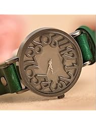 Unique Handmade Cow Leather Belt Watch with Round Dial 055