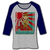 尖閣諸島防衛隊(背中旭日旗なし) 七分袖リブラグランTシャツ