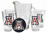 NCAA Satin Etch Pitcher and 4 Glass Gift Set
